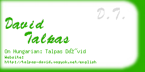 david talpas business card